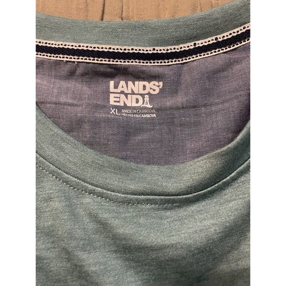 Land's End Men's XL Green Round Neck T-shirt - Picture 3 of 4